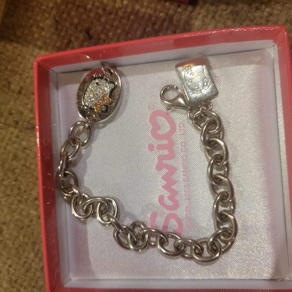 Hello Kitty pave diamonique bracelet.